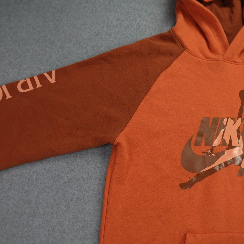 Jordan Hoodie Boys Youth XL Orange Brown Colorblock Jumpman Nike Air Pullover‎